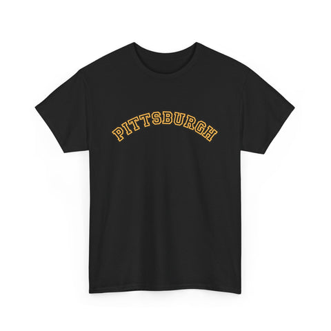 Pittsburgh Block Letters - Unisex Heavy Cotton Tee T-Shirt - YinzerShop