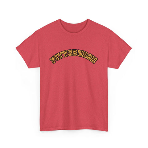 Pittsburgh Block Letters - Unisex Heavy Cotton Tee T-Shirt - YinzerShop