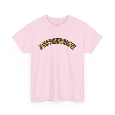 Pittsburgh Block Letters - Unisex Heavy Cotton Tee T-Shirt - YinzerShop