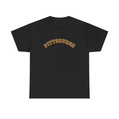Pittsburgh Block Letters - Unisex Heavy Cotton Tee T-Shirt - YinzerShop