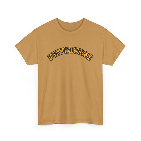 Pittsburgh Block Letters - Unisex Heavy Cotton Tee T-Shirt - YinzerShop