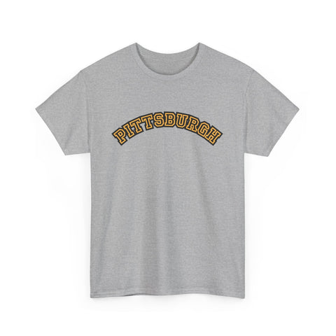 Pittsburgh Block Letters - Unisex Heavy Cotton Tee T-Shirt - YinzerShop
