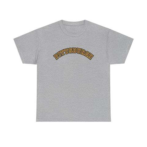Pittsburgh Block Letters - Unisex Heavy Cotton Tee T-Shirt - YinzerShop