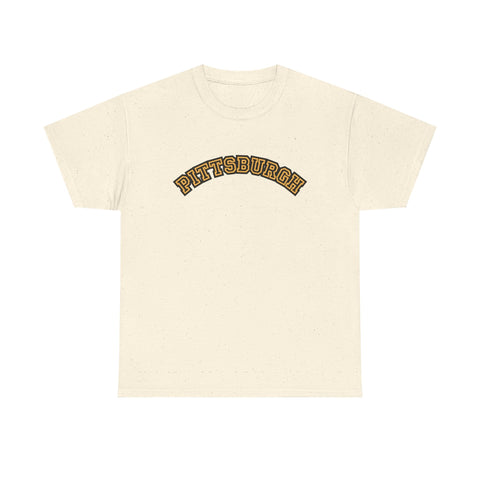 Pittsburgh Block Letters - Unisex Heavy Cotton Tee T-Shirt - YinzerShop