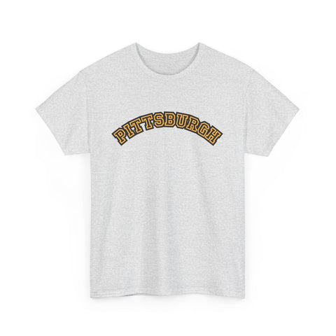 Pittsburgh Block Letters - Unisex Heavy Cotton Tee T-Shirt - YinzerShop