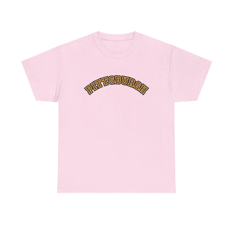 Pittsburgh Block Letters - Unisex Heavy Cotton Tee T-Shirt - YinzerShop