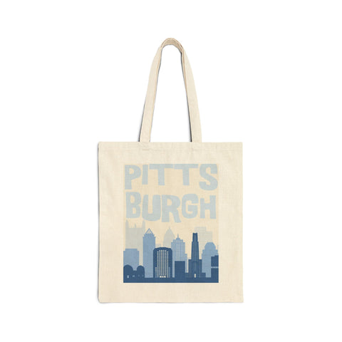 Pittsburgh Blues Cotton Tote Bag — Reusable Shopper Bag - YinzerShop