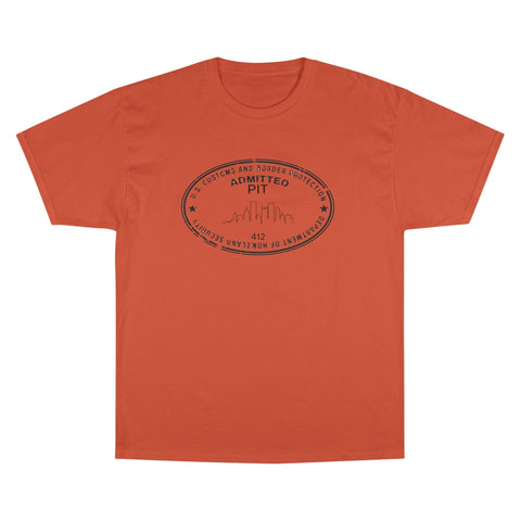 Pittsburgh Border Stamp - Champion T-Shirt T-Shirt - YinzerShop
