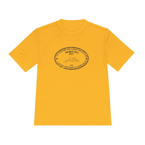 Pittsburgh Border Stamp - Sport-Tek Unisex Moisture Wicking Tee T-Shirt - YinzerShop