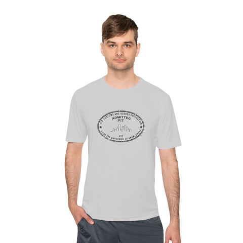 Pittsburgh Border Stamp - Sport-Tek Unisex Moisture Wicking Tee T-Shirt - YinzerShop