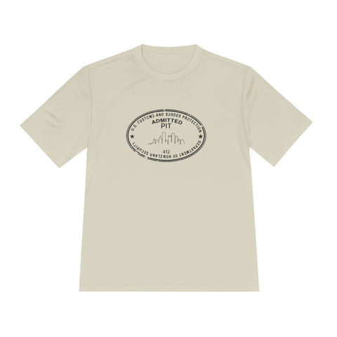 Pittsburgh Border Stamp - Sport-Tek Unisex Moisture Wicking Tee T-Shirt - YinzerShop