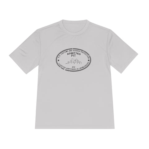 Pittsburgh Border Stamp - Sport-Tek Unisex Moisture Wicking Tee T-Shirt - YinzerShop