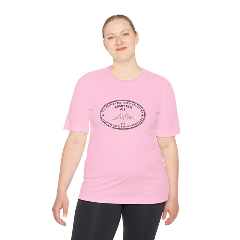 Pittsburgh Border Stamp - Sport-Tek Unisex Moisture Wicking Tee T-Shirt - YinzerShop