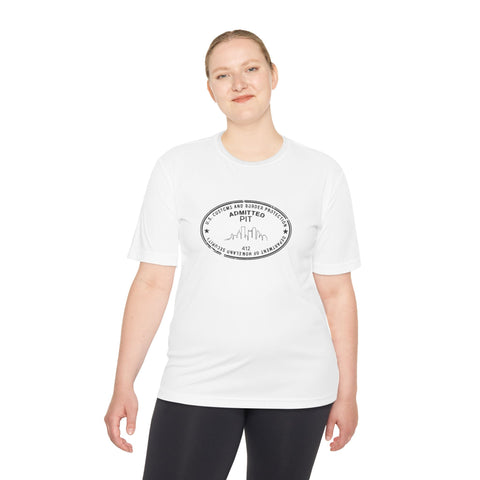Pittsburgh Border Stamp - Sport-Tek Unisex Moisture Wicking Tee T-Shirt - YinzerShop