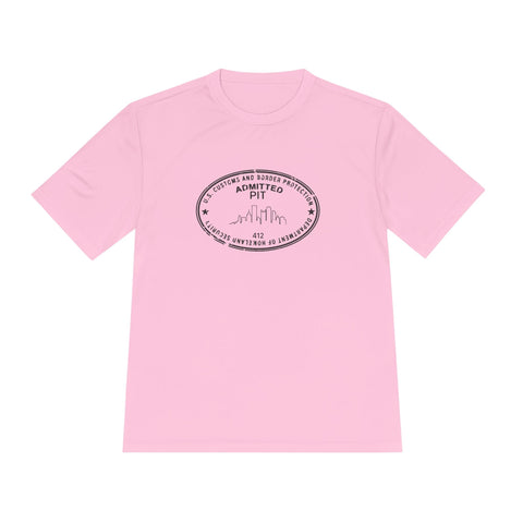 Pittsburgh Border Stamp - Sport-Tek Unisex Moisture Wicking Tee T-Shirt - YinzerShop