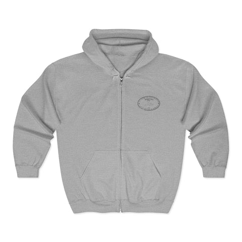 Pittsburgh Border Stamp - Unisex Heavy Blend™ Full Zip Hooded Sweatshirt Hoodie - YinzerShop