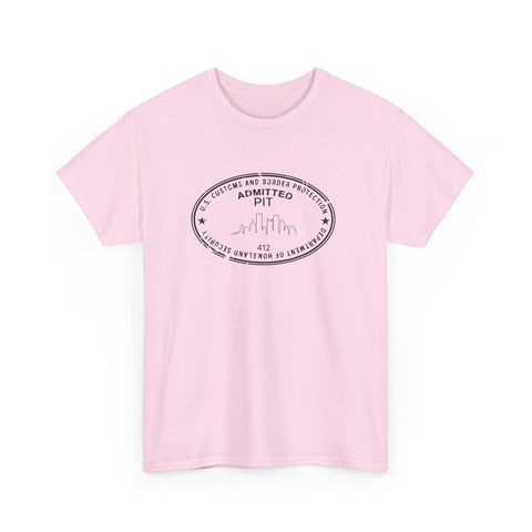 Pittsburgh Border Stamp - Unisex Heavy Cotton Tee T-Shirt - YinzerShop