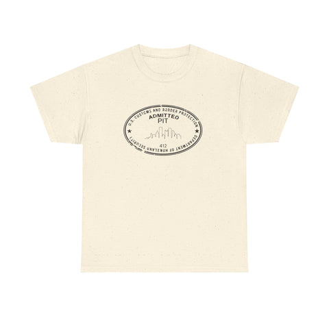 Pittsburgh Border Stamp - Unisex Heavy Cotton Tee T-Shirt - YinzerShop