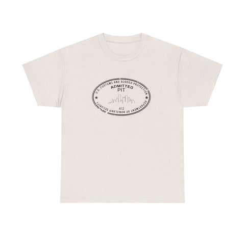 Pittsburgh Border Stamp - Unisex Heavy Cotton Tee T-Shirt - YinzerShop