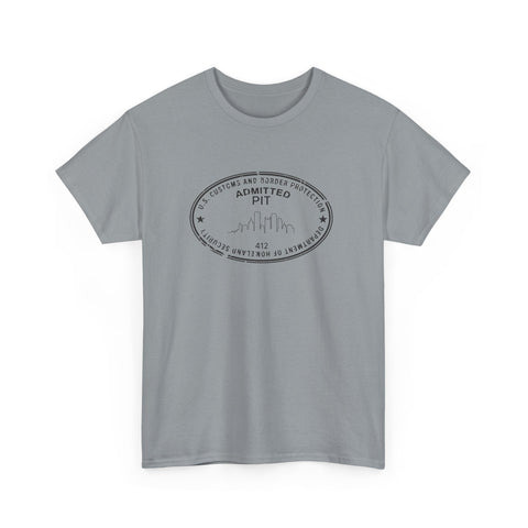Pittsburgh Border Stamp - Unisex Heavy Cotton Tee T-Shirt - YinzerShop