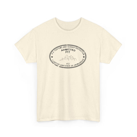 Pittsburgh Border Stamp - Unisex Heavy Cotton Tee T-Shirt - YinzerShop