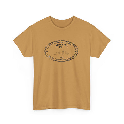 Pittsburgh Border Stamp - Unisex Heavy Cotton Tee T-Shirt - YinzerShop