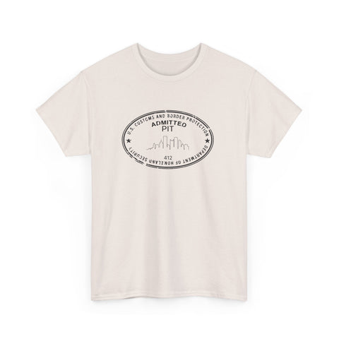 Pittsburgh Border Stamp - Unisex Heavy Cotton Tee T-Shirt - YinzerShop
