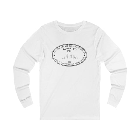 Pittsburgh Border Stamp - Unisex Long Sleeve Tee Long Sleeve Shirt - YinzerShop