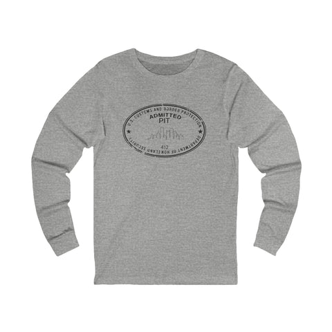 Pittsburgh Border Stamp - Unisex Long Sleeve Tee Long Sleeve Shirt - YinzerShop