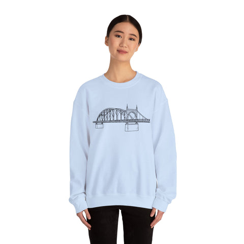 Pittsburgh Bridge Doodle - Heavy Blend™ Crewneck Sweatshirt Sweatshirt - YinzerShop