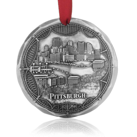 Pittsburgh Bridge Ornament – Aluminum Skyline Keepsake With Steel City Bridges - YinzerShop