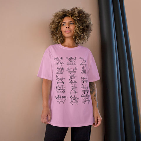 Pittsburgh Bridges Doodle - Champion T-Shirt T-Shirt - YinzerShop