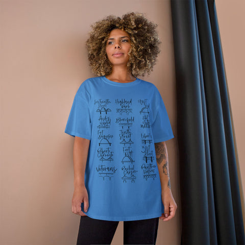 Pittsburgh Bridges Doodle - Champion T-Shirt T-Shirt - YinzerShop