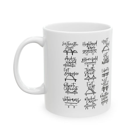 Pittsburgh Bridges Doodle - Coffee Mugs (11oz, 15oz) Mug - YinzerShop