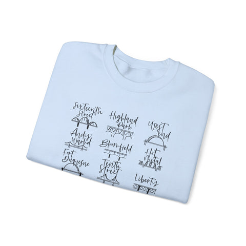 Pittsburgh Bridges Doodle - Heavy Blend™ Crewneck Sweatshirt Sweatshirt - YinzerShop