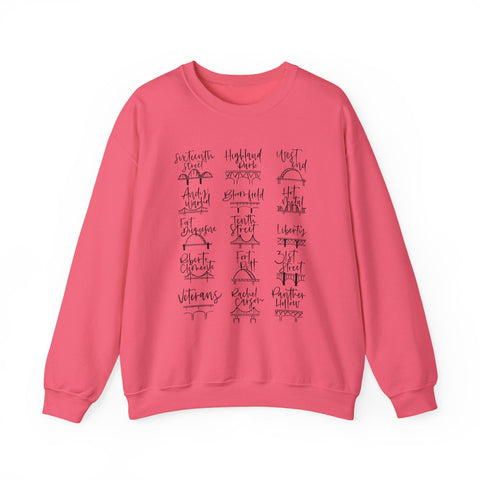 Pittsburgh Bridges Doodle - Heavy Blend™ Crewneck Sweatshirt Sweatshirt - YinzerShop