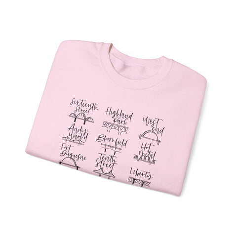 Pittsburgh Bridges Doodle - Heavy Blend™ Crewneck Sweatshirt Sweatshirt - YinzerShop