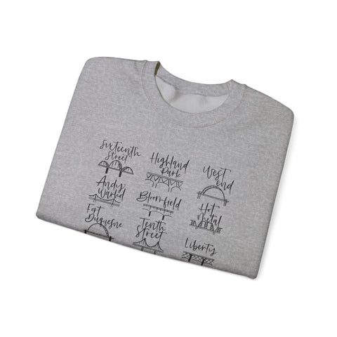 Pittsburgh Bridges Doodle - Heavy Blend™ Crewneck Sweatshirt Sweatshirt - YinzerShop