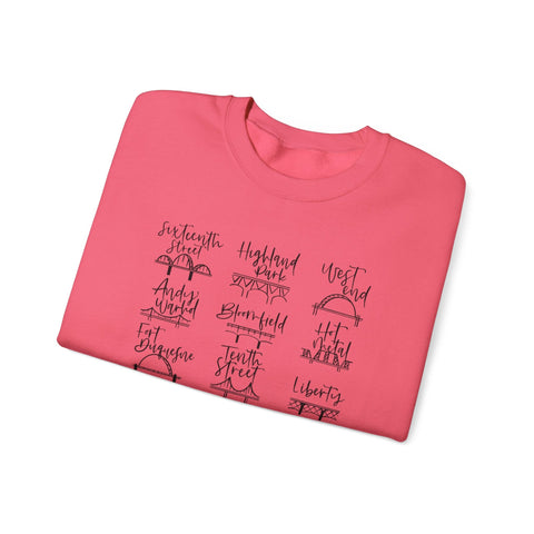 Pittsburgh Bridges Doodle - Heavy Blend™ Crewneck Sweatshirt Sweatshirt - YinzerShop
