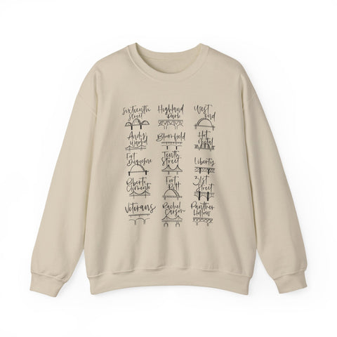 Pittsburgh Bridges Doodle - Heavy Blend™ Crewneck Sweatshirt Sweatshirt - YinzerShop
