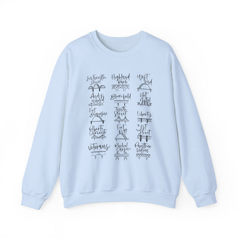 Pittsburgh Bridges Doodle - Heavy Blend™ Crewneck Sweatshirt Sweatshirt - YinzerShop