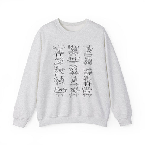 Pittsburgh Bridges Doodle - Heavy Blend™ Crewneck Sweatshirt Sweatshirt - YinzerShop
