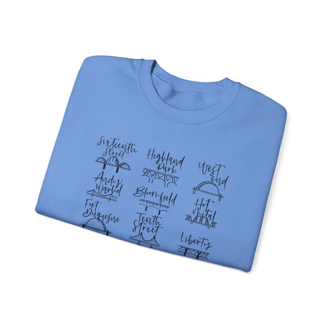 Pittsburgh Bridges Doodle - Heavy Blend™ Crewneck Sweatshirt Sweatshirt - YinzerShop