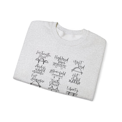 Pittsburgh Bridges Doodle - Heavy Blend™ Crewneck Sweatshirt Sweatshirt - YinzerShop