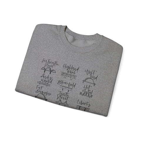 Pittsburgh Bridges Doodle - Heavy Blend™ Crewneck Sweatshirt Sweatshirt - YinzerShop