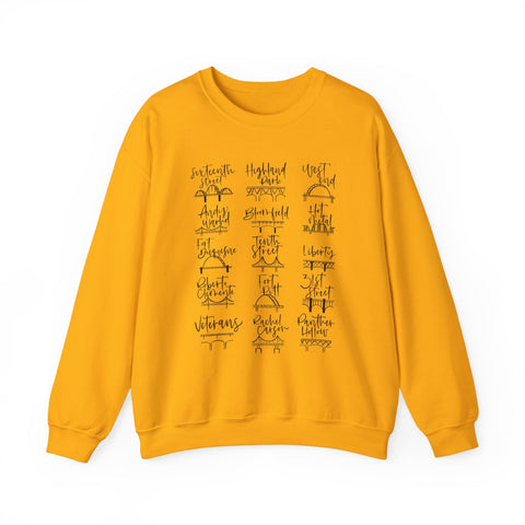 Pittsburgh Bridges Doodle - Heavy Blend™ Crewneck Sweatshirt Sweatshirt - YinzerShop