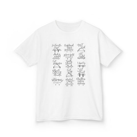 Pittsburgh Bridges Doodle - Kids Graphic T-Shirt Kids Apparel - YinzerShop