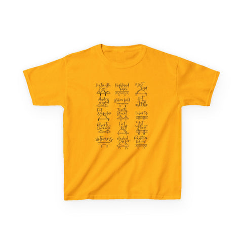 Pittsburgh Bridges Doodle - Kids Graphic T-Shirt Kids Apparel - YinzerShop
