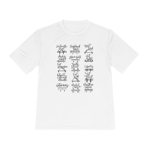 Pittsburgh Bridges Doodle - Sport-Tek Unisex Moisture Wicking Tee T-Shirt - YinzerShop