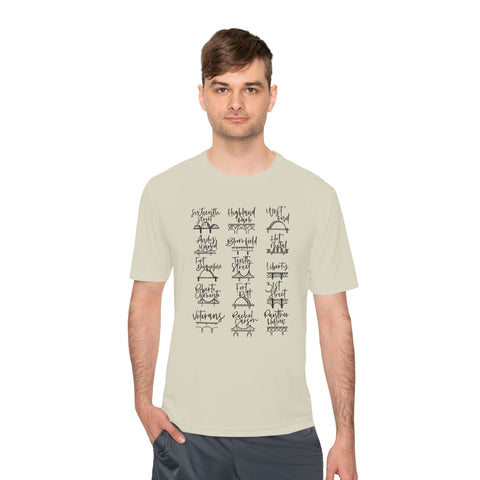 Pittsburgh Bridges Doodle - Sport-Tek Unisex Moisture Wicking Tee T-Shirt - YinzerShop